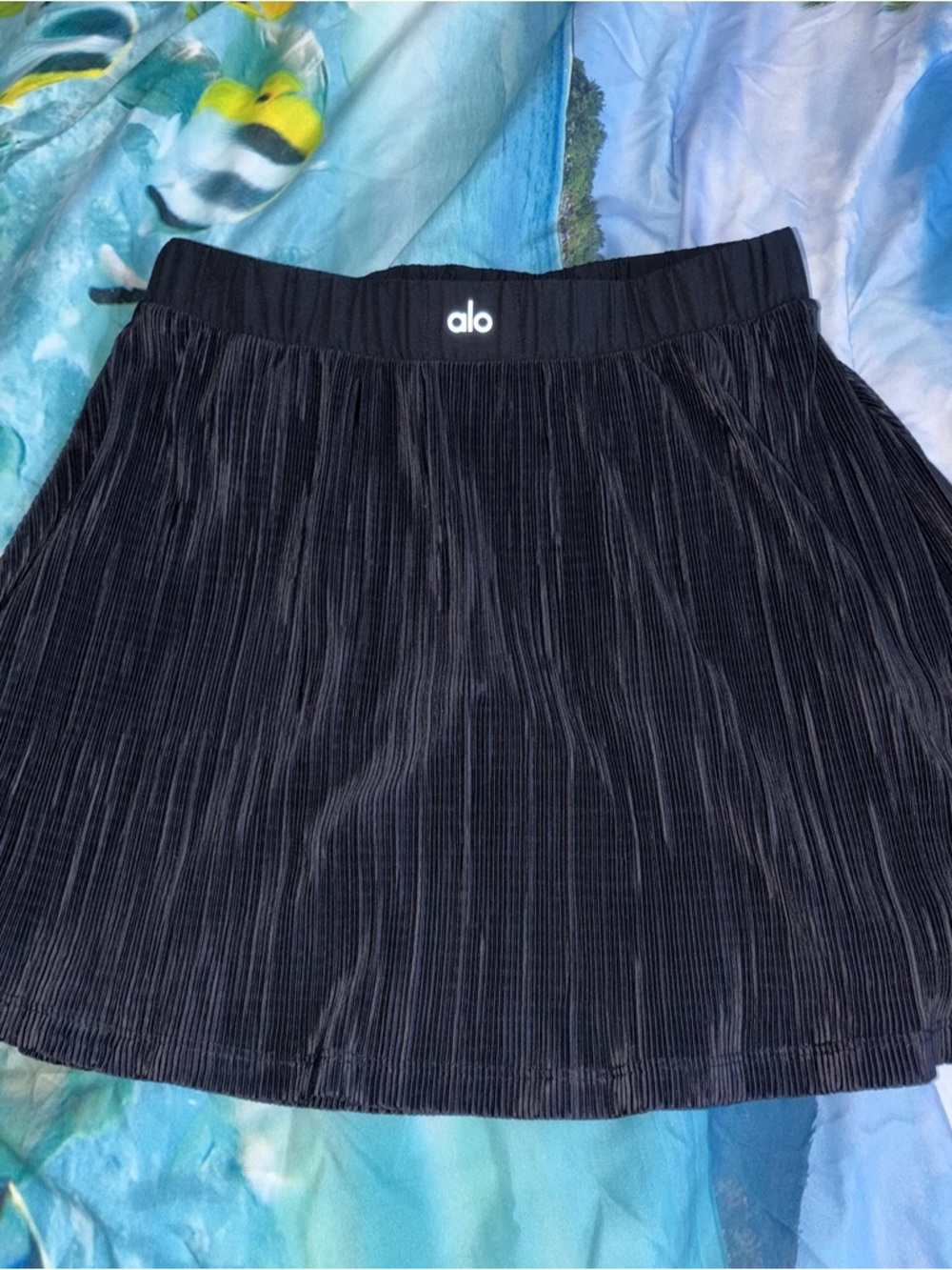 Alo Plisse Black Tennis Skort